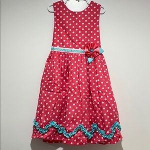 Polka Dot Ruffled Spring Dress Size 6x